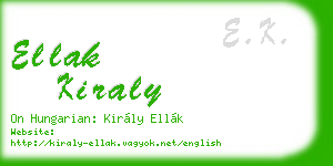 ellak kiraly business card